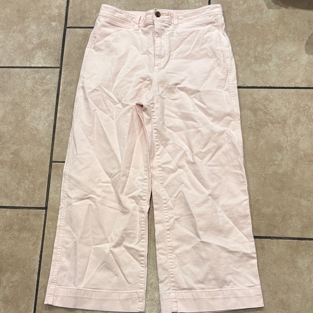 Gap Light Pink High Waisted Wide Leg Crop Pants